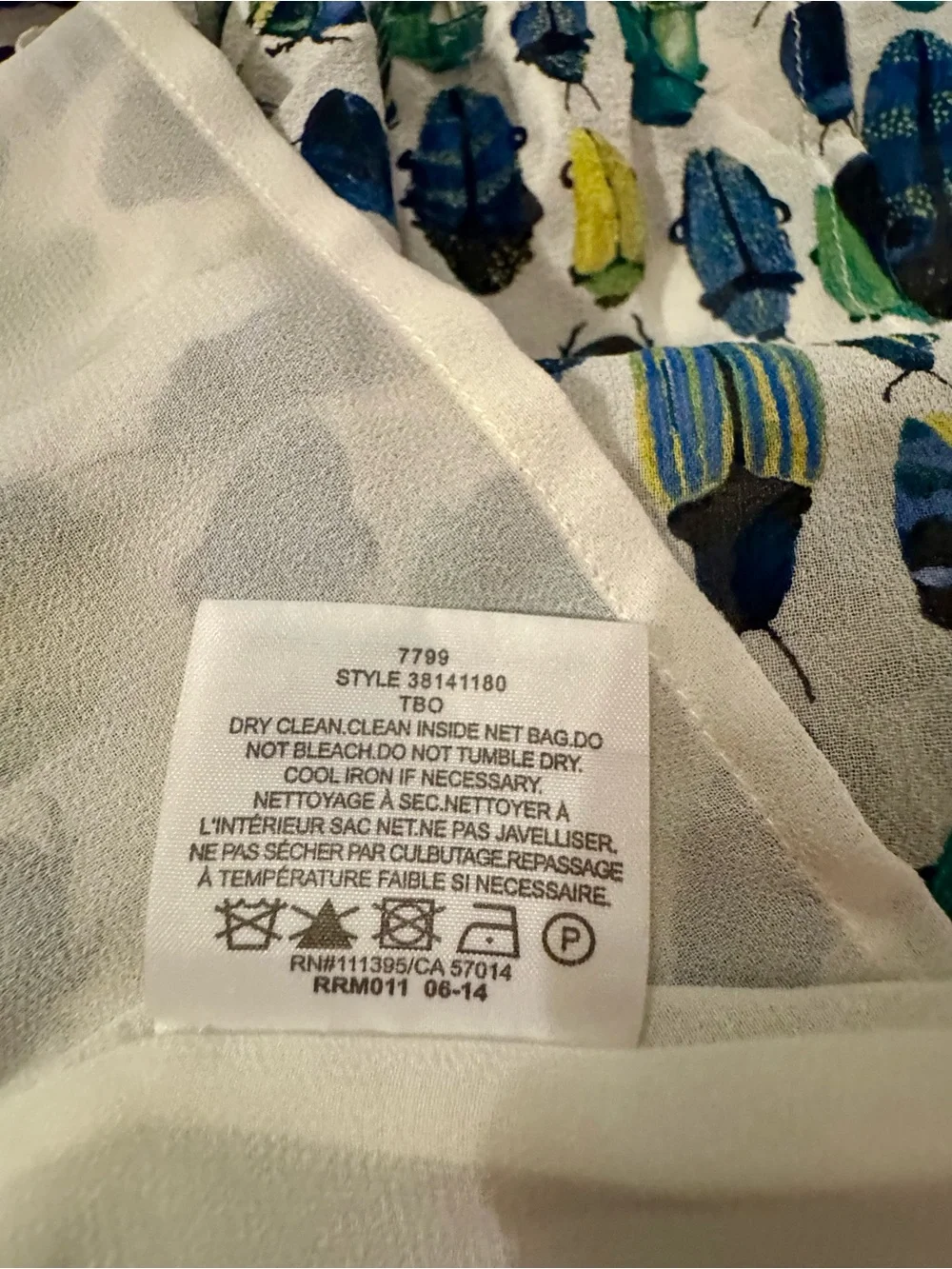 Tory Burch Beetle Scarab Print Sleeveless Silk Tank